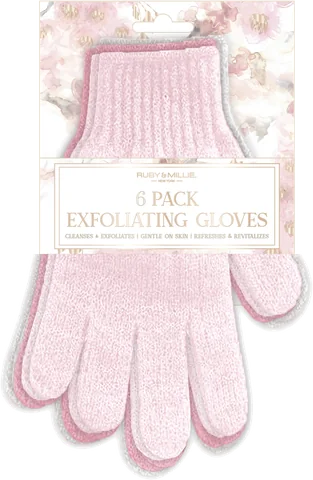 Ruby & Millie 6-Pack Exfoliating Gloves